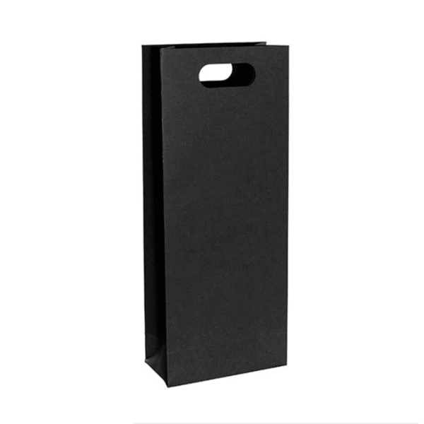 Double Bottle Kraft Bag Black